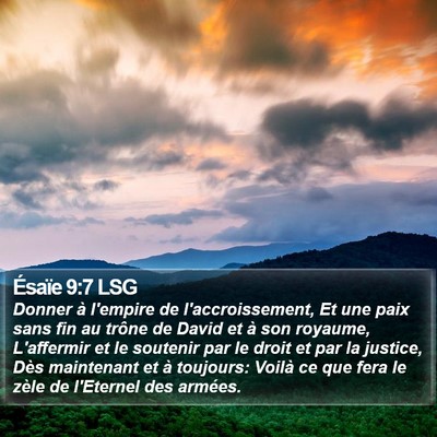 Ésaïe 9:7 LSG Bible Verse Image