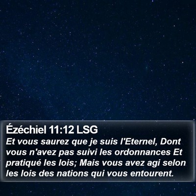 Ézéchiel 11:12 LSG Bible Verse Image