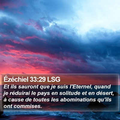 Ézéchiel 33:29 LSG Bible Verse Image