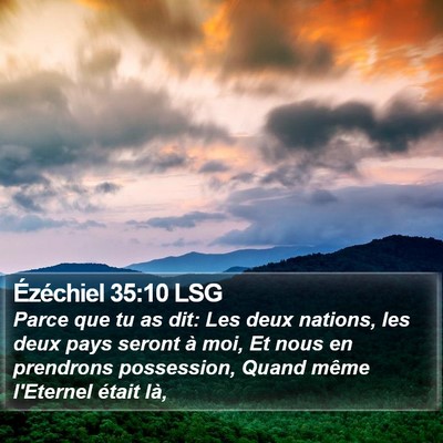 Ézéchiel 35:10 LSG Bible Verse Image