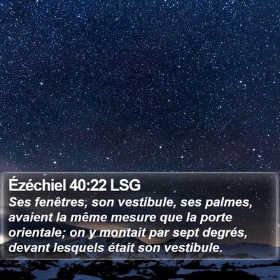 Ézéchiel 40:22 LSG Bible Verse Image