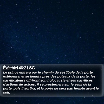 Ézéchiel 46:2 LSG Bible Verse Image