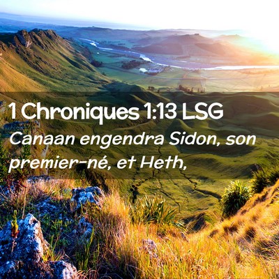 Picture 02 - 1 Chroniques 1:13 LSG - Canaan engendra Sidon, son premier-né, et - Bible Verse Picture