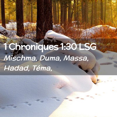 Picture 02 - 1 Chroniques 1:30 LSG - Mischma, Duma, Massa, Hadad, - Bible Verse Picture