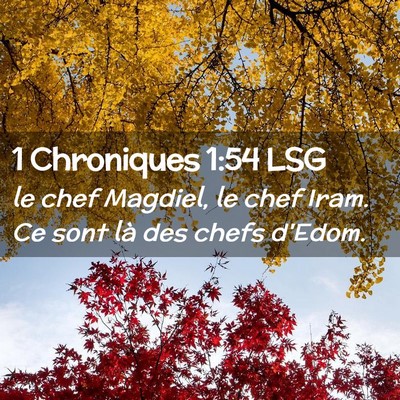 Picture 02 - 1 Chroniques 1:54 LSG - le chef Magdiel, le chef Iram. Ce sont là des - Bible Verse Picture