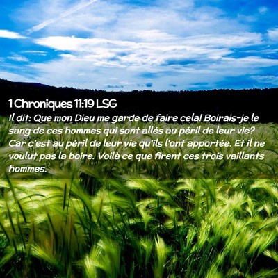 Picture 02 - 1 Chroniques 11:19 LSG - Il dit: Que mon Dieu me garde de faire cela! - Bible Verse Picture