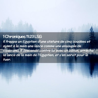 Picture 02 - 1 Chroniques 11:23 LSG - Il frappa un Egyptien d'une stature de cinq - Bible Verse Picture