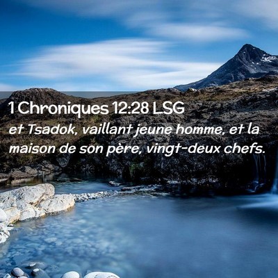 Picture 02 - 1 Chroniques 12:28 LSG - et Tsadok, vaillant jeune homme, et la maison de - Bible Verse Picture
