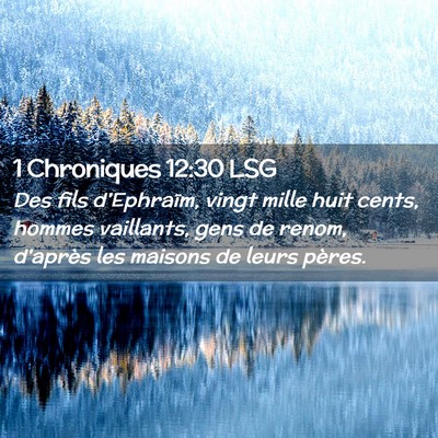 Picture 02 - 1 Chroniques 12:30 LSG - Des fils d'Ephraïm, vingt mille huit cents, - Bible Verse Picture