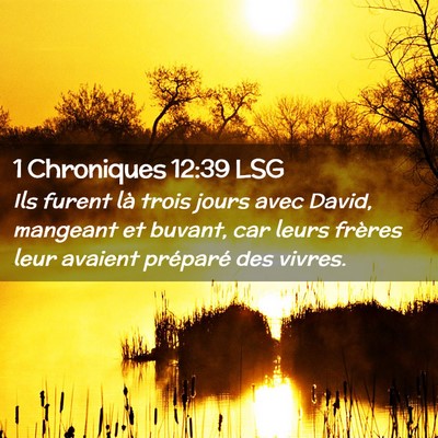 Picture 02 - 1 Chroniques 12:39 LSG - Ils furent là trois jours avec David, mangeant - Bible Verse Picture