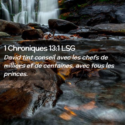 Picture 02 - 1 Chroniques 13:1 LSG - David tint conseil avec les chefs de milliers et - Bible Verse Picture