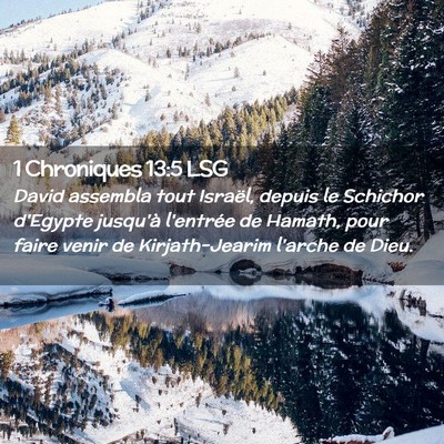 Picture 02 - 1 Chroniques 13:5 LSG - David assembla tout Israël, depuis le Schichor - Bible Verse Picture