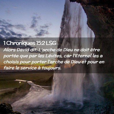 Picture 02 - 1 Chroniques 15:2 LSG - Alors David dit: L'arche de Dieu ne doit être - Bible Verse Picture