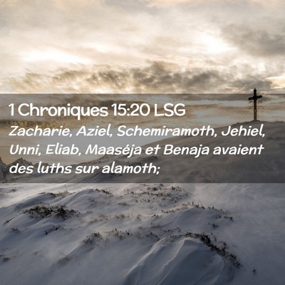 Picture 02 - 1 Chroniques 15:20 LSG - Zacharie, Aziel, Schemiramoth, Jehiel, Unni, - Bible Verse Picture