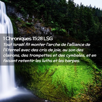 Picture 02 - 1 Chroniques 15:28 LSG - Tout Israël fit monter l'arche de l'alliance de - Bible Verse Picture