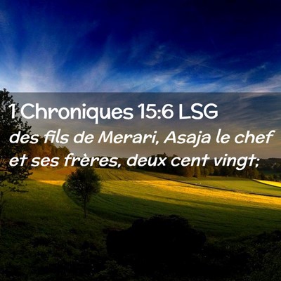 Picture 02 - 1 Chroniques 15:6 LSG - des fils de Merari, Asaja le chef et ses frères, - Bible Verse Picture