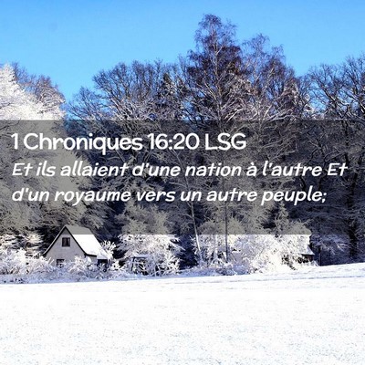 Picture 02 - 1 Chroniques 16:20 LSG - Et ils allaient d'une nation à l'autre Et d'un - Bible Verse Picture