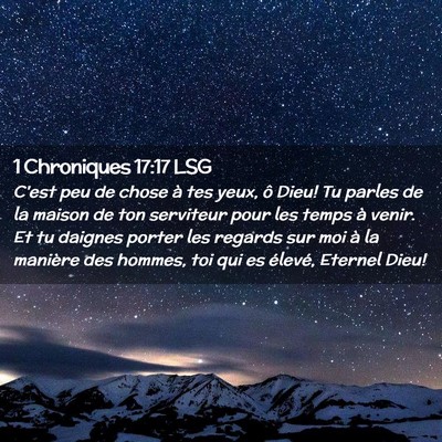 Picture 02 - 1 Chroniques 17:17 LSG - C'est peu de chose à tes yeux, ô Dieu! Tu - Bible Verse Picture