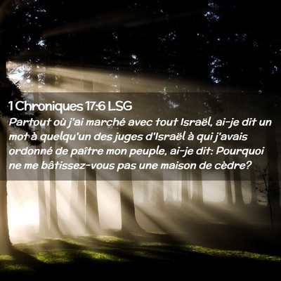 Picture 02 - 1 Chroniques 17:6 LSG - Partout où j'ai marché avec tout Israël, ai-je - Bible Verse Picture