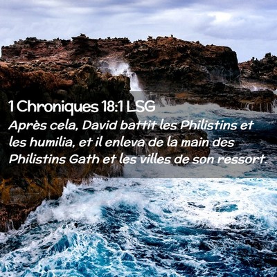 Picture 02 - 1 Chroniques 18:1 LSG - Après cela, David battit les Philistins et les - Bible Verse Picture