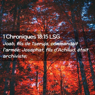 Picture 02 - 1 Chroniques 18:15 LSG - Joab, fils de Tseruja, commandait l'armée; - Bible Verse Picture