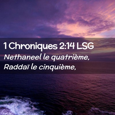 Picture 02 - 1 Chroniques 2:14 LSG - Nethaneel le quatrième, Raddaï le - Bible Verse Picture
