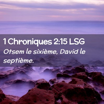 Picture 02 - 1 Chroniques 2:15 LSG - Otsem le sixième, David le - Bible Verse Picture