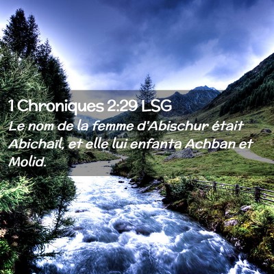 Picture 02 - 1 Chroniques 2:29 LSG - Le nom de la femme d'Abischur était Abichaïl, - Bible Verse Picture
