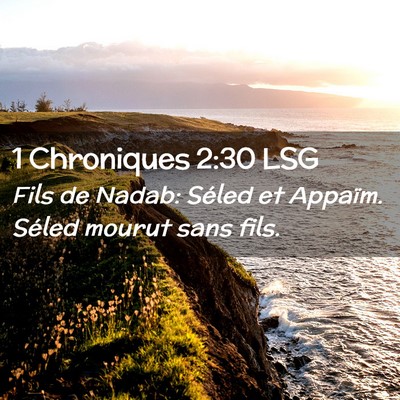 Picture 02 - 1 Chroniques 2:30 LSG - Fils de Nadab: Séled et Appaïm. Séled mourut - Bible Verse Picture