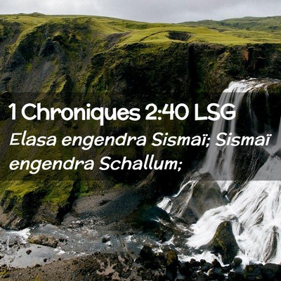 Picture 02 - 1 Chroniques 2:40 LSG - Elasa engendra Sismaï; Sismaï engendra - Bible Verse Picture