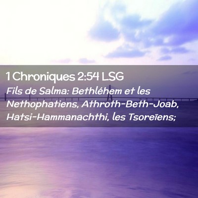 Picture 02 - 1 Chroniques 2:54 LSG - Fils de Salma: Bethléhem et les Nethophatiens, - Bible Verse Picture