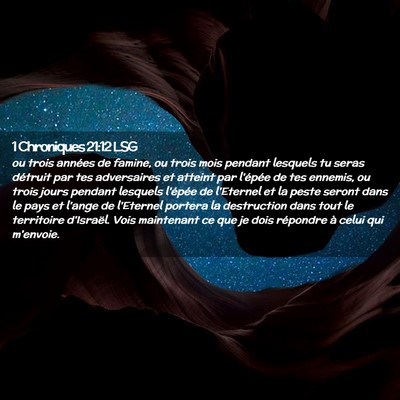 Picture 02 - 1 Chroniques 21:12 LSG - ou trois années de famine, ou trois mois pendant - Bible Verse Picture