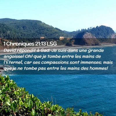 Picture 02 - 1 Chroniques 21:13 LSG - David répondit à Gad: Je suis dans une grande - Bible Verse Picture