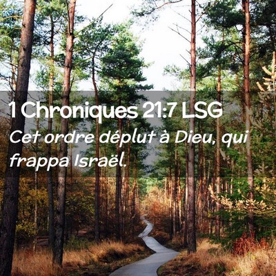 Picture 02 - 1 Chroniques 21:7 LSG - Cet ordre déplut à Dieu, qui frappa - Bible Verse Picture