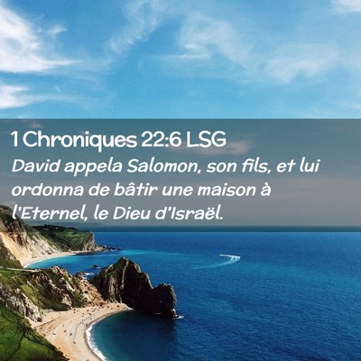 Picture 02 - 1 Chroniques 22:6 LSG - David appela Salomon, son fils, et lui ordonna de - Bible Verse Picture