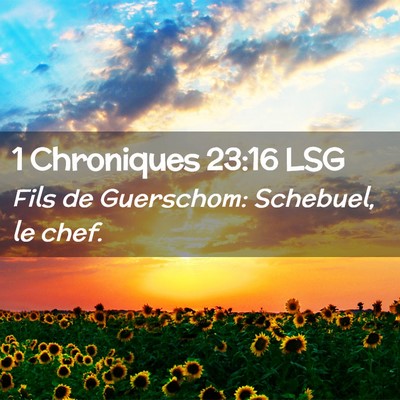 Picture 02 - 1 Chroniques 23:16 LSG - Fils de Guerschom: Schebuel, le - Bible Verse Picture