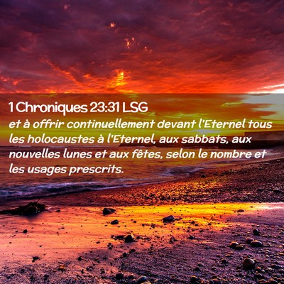 Picture 02 - 1 Chroniques 23:31 LSG - et à offrir continuellement devant l'Eternel - Bible Verse Picture