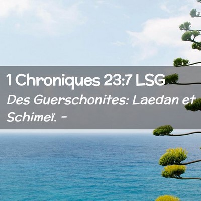 Picture 02 - 1 Chroniques 23:7 LSG - Des Guerschonites: Laedan et Schimeï. - Bible Verse Picture