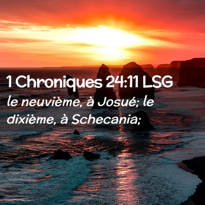 Picture 02 - 1 Chroniques 24:11 LSG - le neuvième, à Josué; le dixième, à - Bible Verse Picture