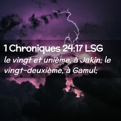 Picture 02 - 1 Chroniques 24:17 LSG - le vingt et unième, à Jakin; le - Bible Verse Picture