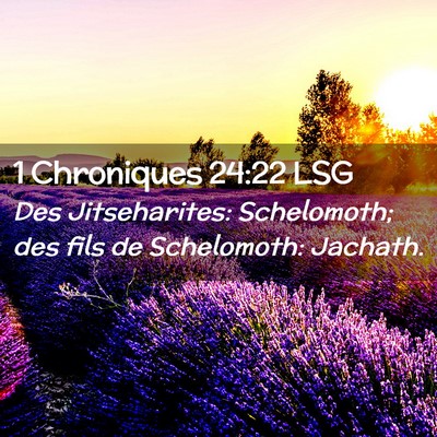 Picture 02 - 1 Chroniques 24:22 LSG - Des Jitseharites: Schelomoth; des fils de - Bible Verse Picture