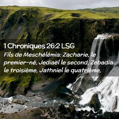 Picture 02 - 1 Chroniques 26:2 LSG - Fils de Meschélémia: Zacharie, le premier-né, - Bible Verse Picture