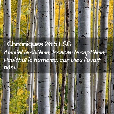 Picture 02 - 1 Chroniques 26:5 LSG - Ammiel le sixième, Issacar le septième, - Bible Verse Picture