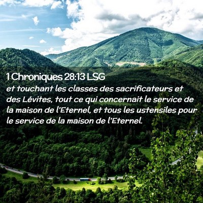 Picture 02 - 1 Chroniques 28:13 LSG - et touchant les classes des sacrificateurs et des - Bible Verse Picture