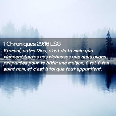 Picture 02 - 1 Chroniques 29:16 LSG - Eternel, notre Dieu, c'est de ta main que - Bible Verse Picture