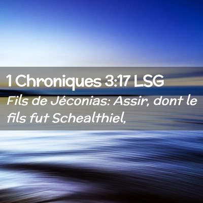 Picture 02 - 1 Chroniques 3:17 LSG - Fils de Jéconias: Assir, dont le fils fut - Bible Verse Picture