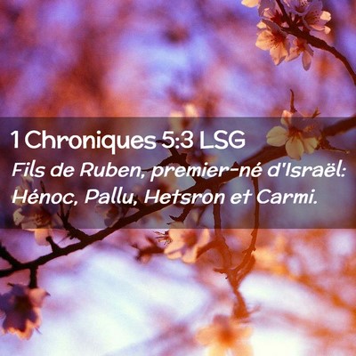 Picture 02 - 1 Chroniques 5:3 LSG - Fils de Ruben, premier-né d'Israël: Hénoc, - Bible Verse Picture