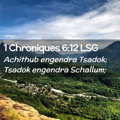 Picture 02 - 1 Chroniques 6:12 LSG - Achithub engendra Tsadok; Tsadok engendra - Bible Verse Picture