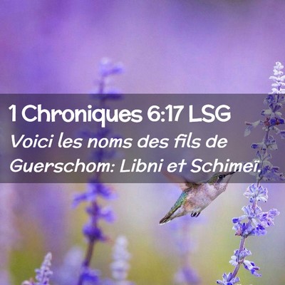 Picture 02 - 1 Chroniques 6:17 LSG - Voici les noms des fils de Guerschom: Libni et - Bible Verse Picture