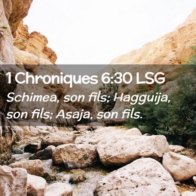 Picture 02 - 1 Chroniques 6:30 LSG - Schimea, son fils; Hagguija, son fils; Asaja, son - Bible Verse Picture